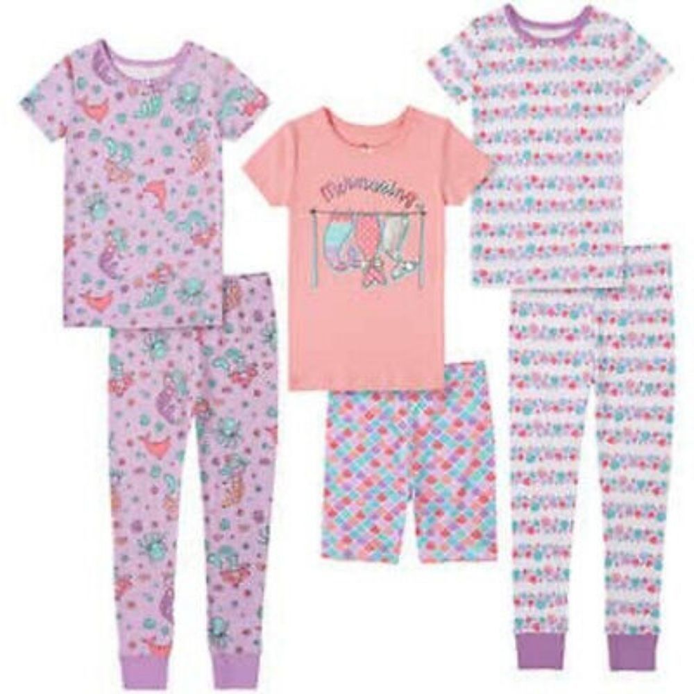 Kids Headquarters Kids' 6-piece Cotton PJ Set, Mermaid